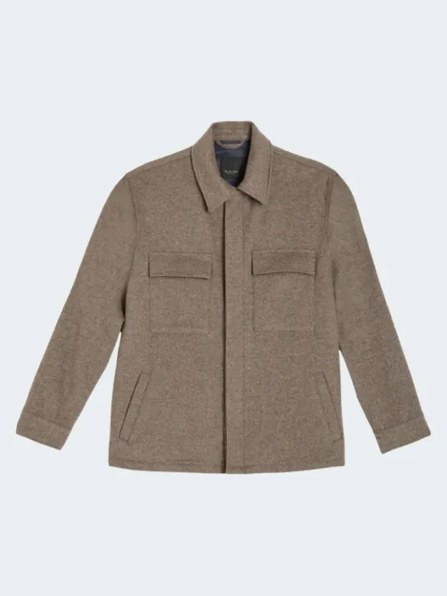 Sand Menswear Cashmere Light Aiden overshirt cammello