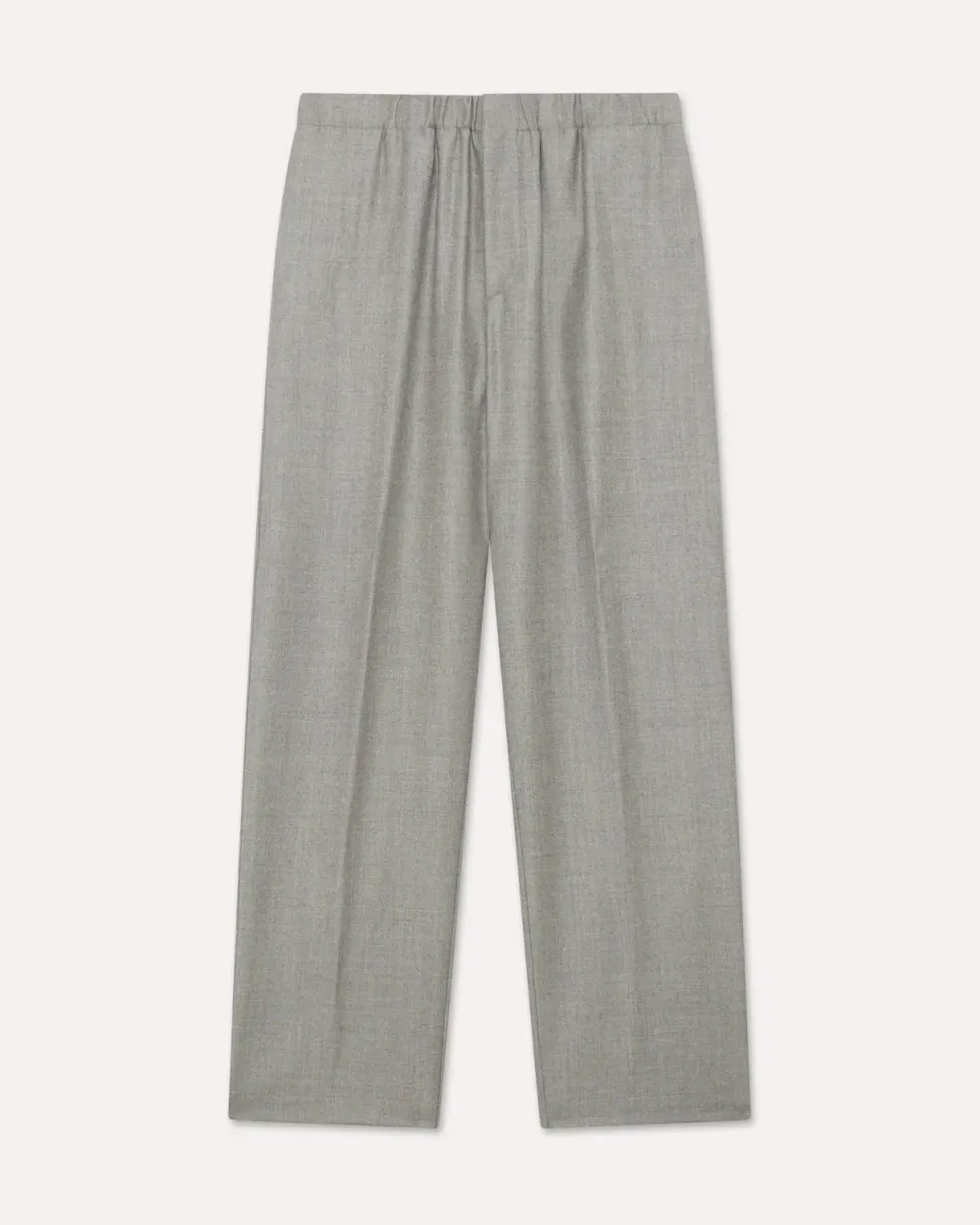 Lardini Pantalone Flanella Cashmere Grigio Senza Pieghe