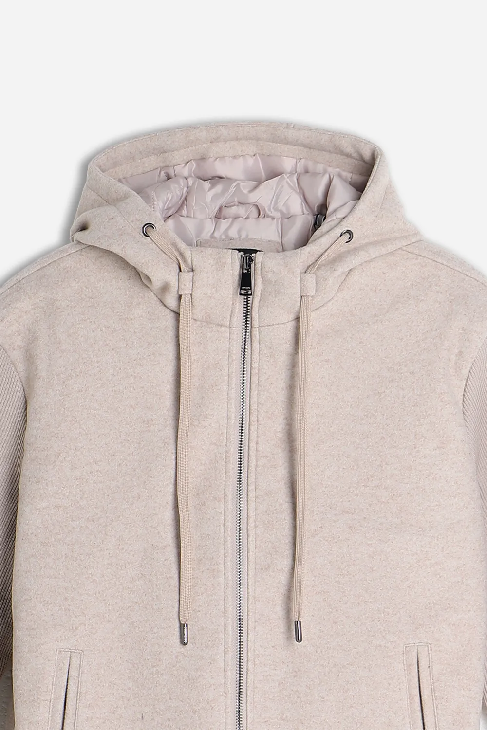 Sonny Bono Giubbotto Panno Full Zip Cappuccio Beige