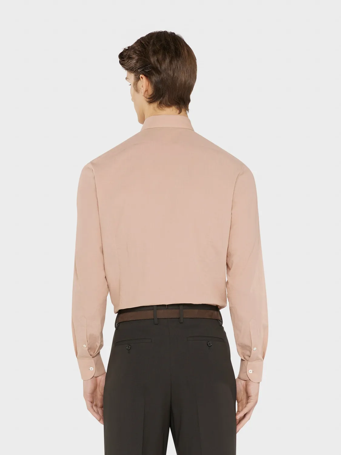 Caruso Butterfly camicia slim cotone rosa antico