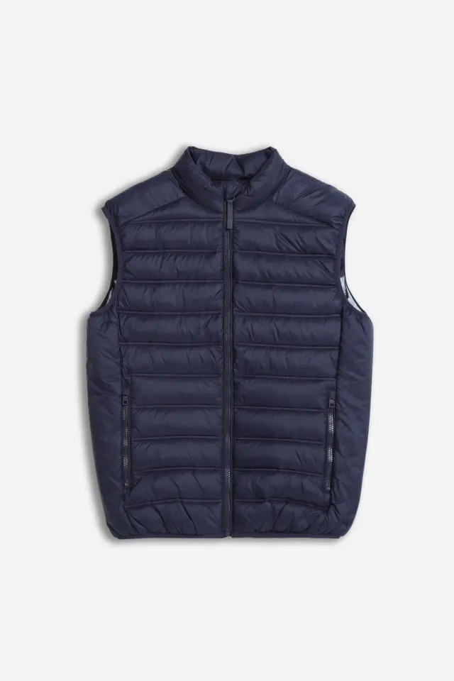 Sonny Bono Leggero Trapuntato gilet bleu mezza stagione