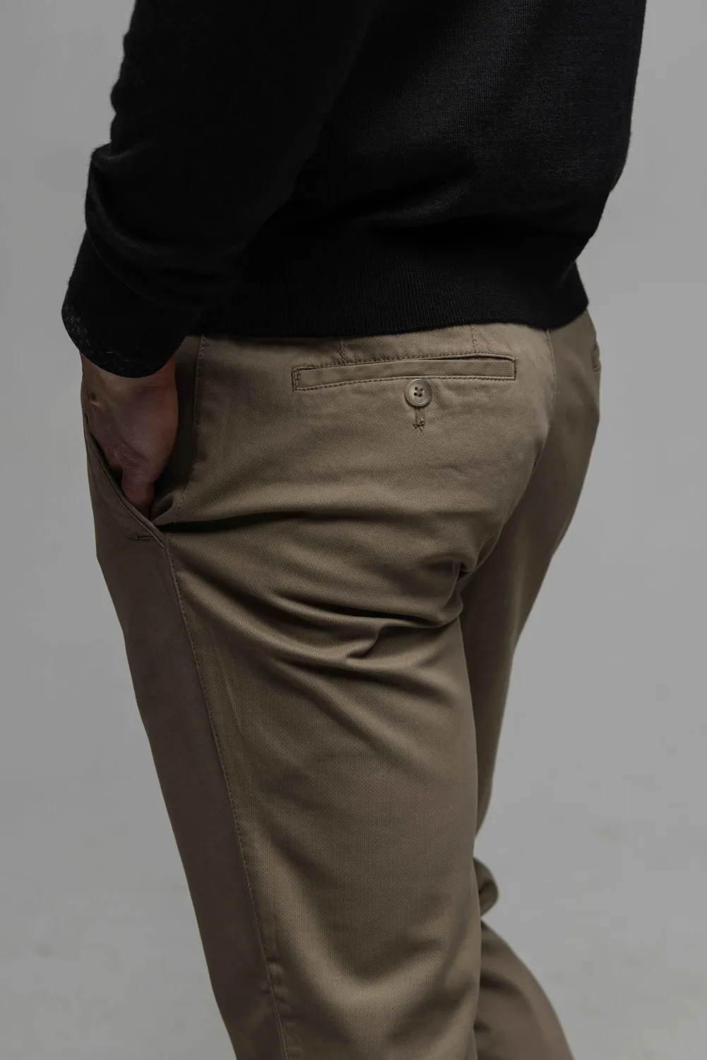 Alain Delon chino cappuccino a pois pantalone slim fit