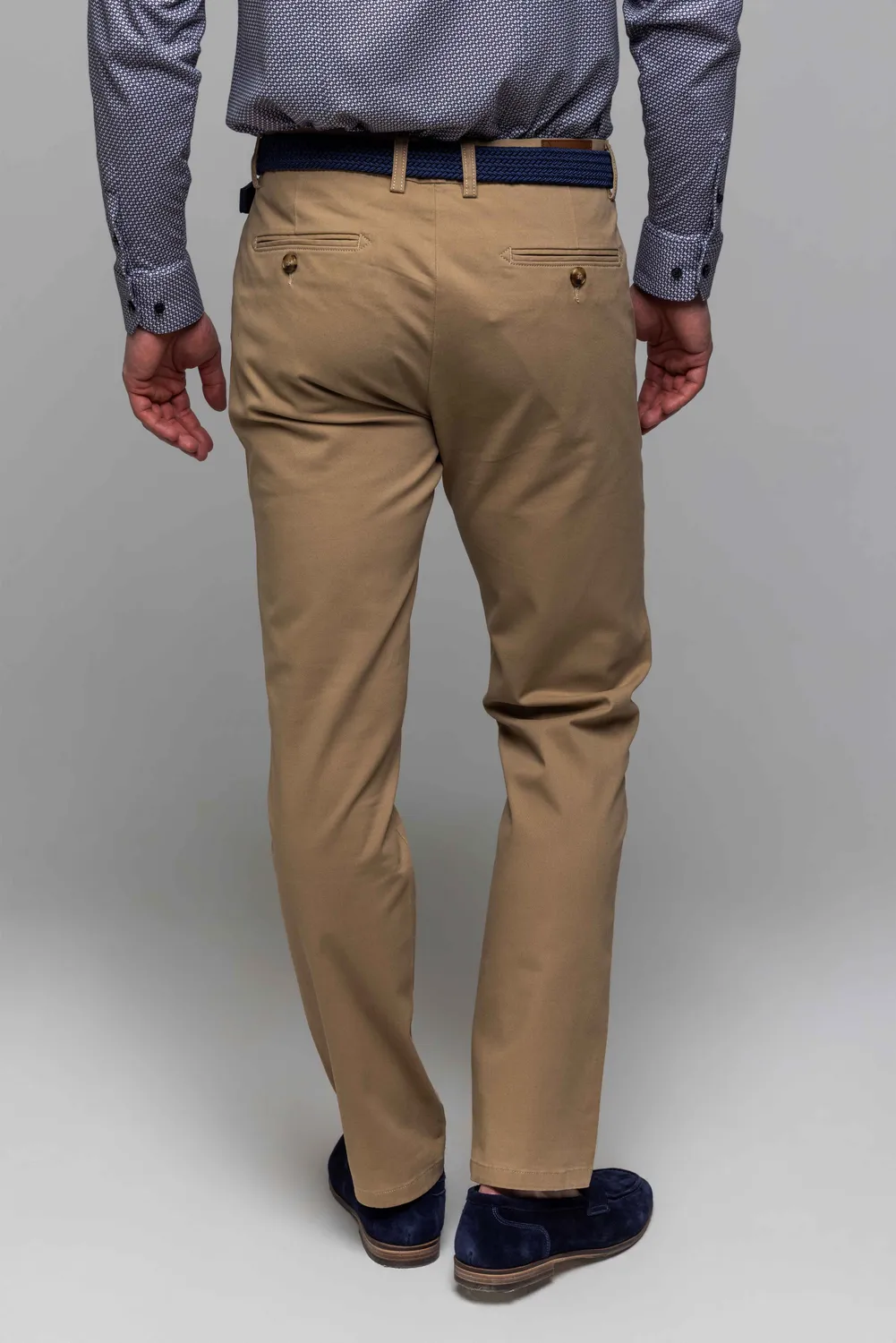 Alain Delon chinos marroni cotone elasticizzato uomo