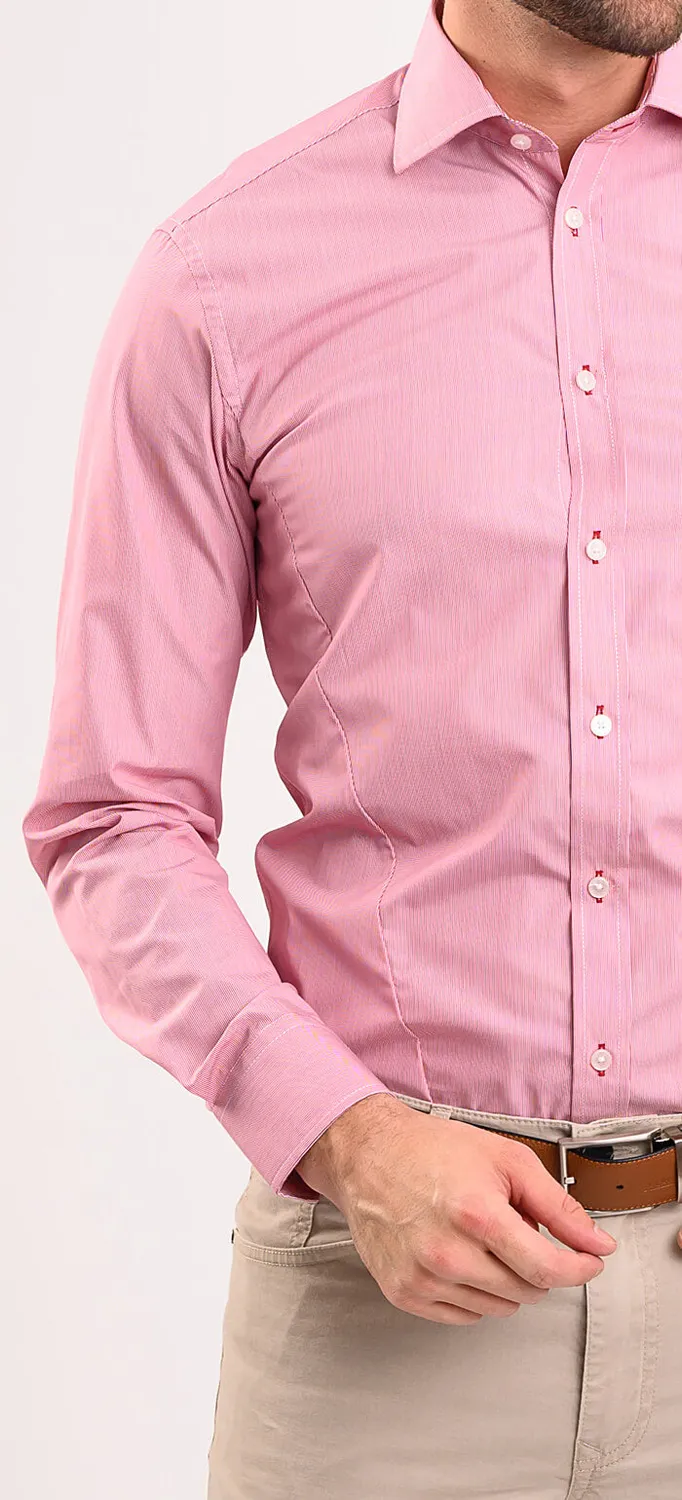 Alain Delon Red Extra Slim Fit camicia a righe rossa