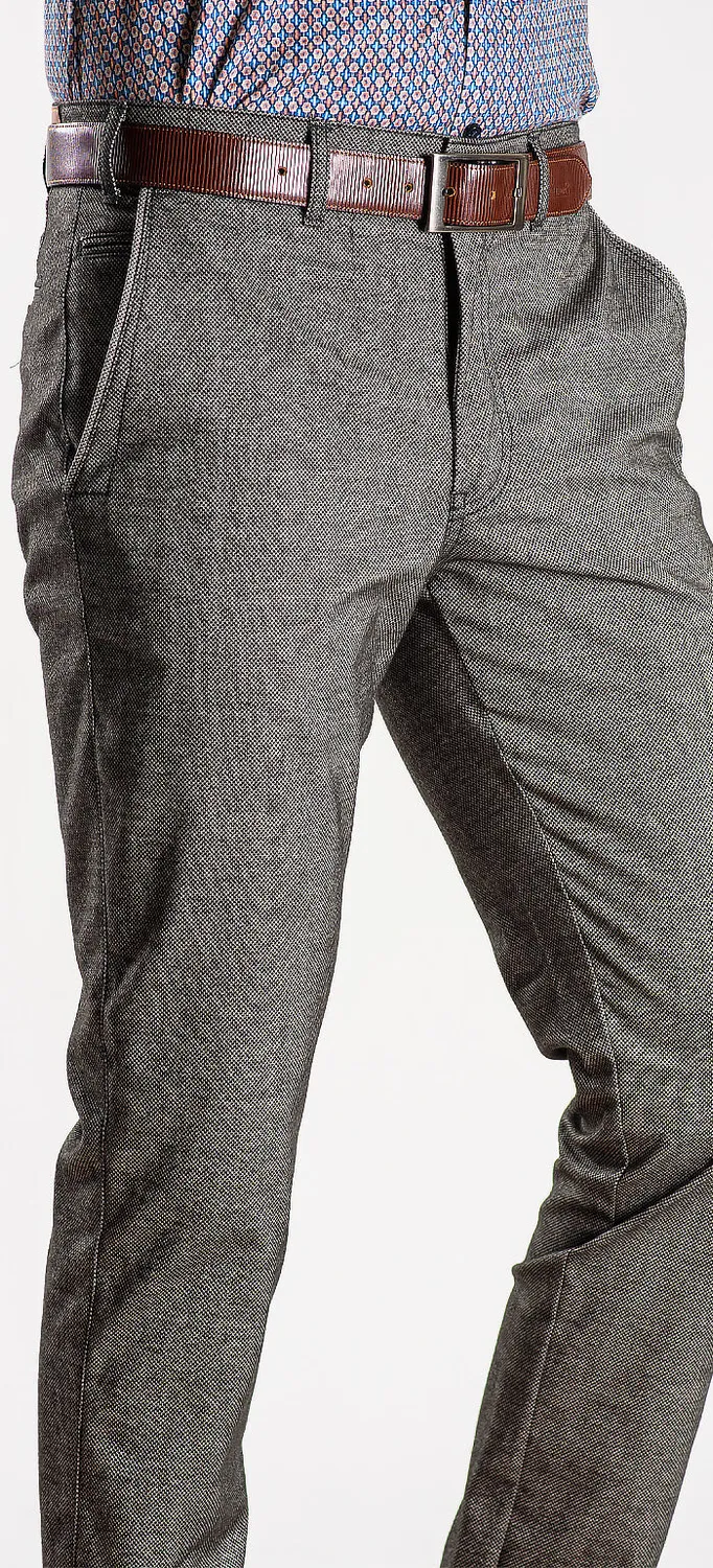 Alain Delon pantalone casual marrone cotone elasticizzato