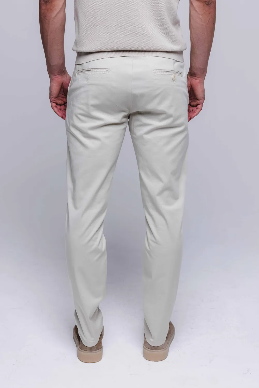 Alain Delon Pantaloni Chinos Beige Cotone elasticizzati