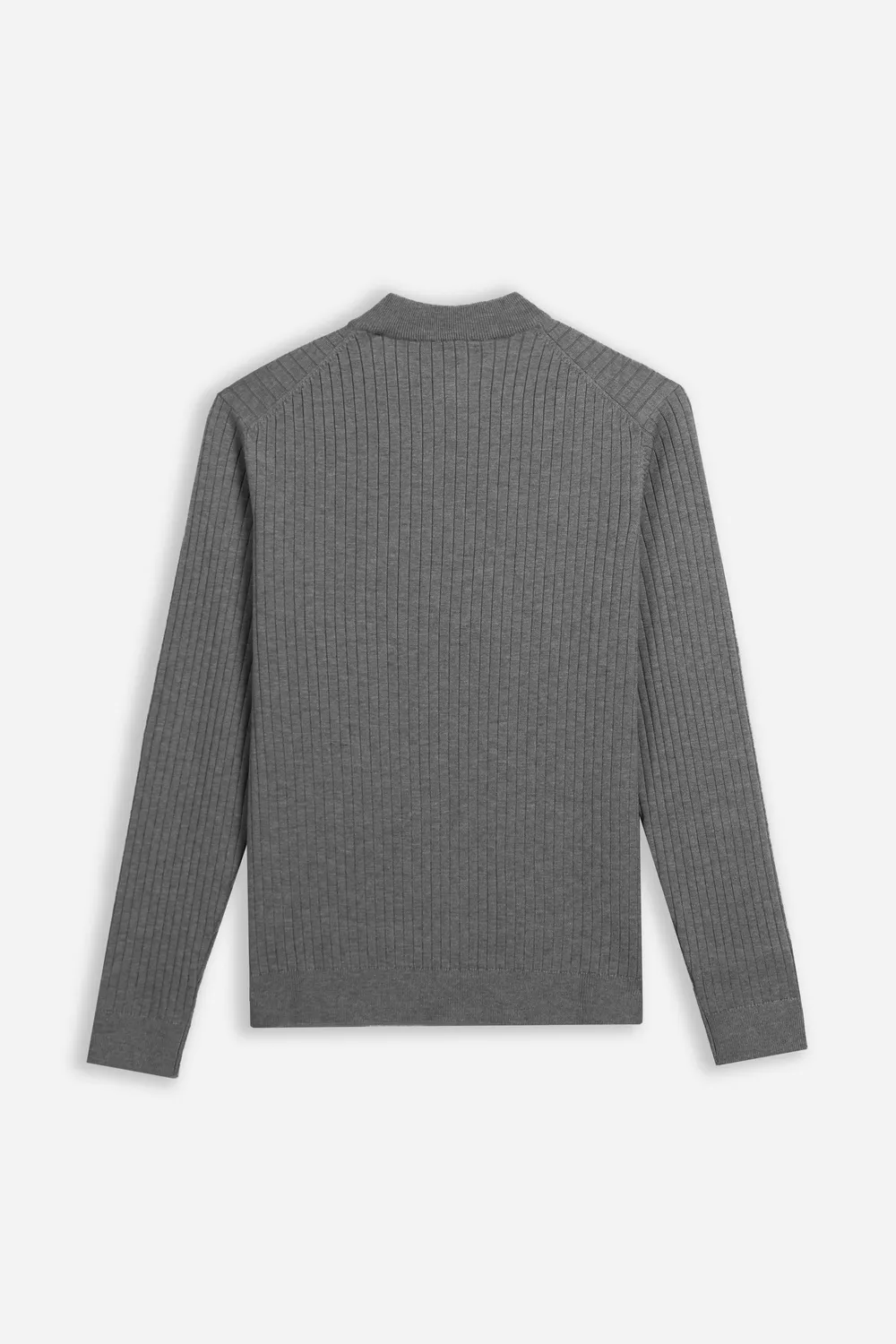 Sonny Bono Maglia Serafino a Coste Grigio Medio