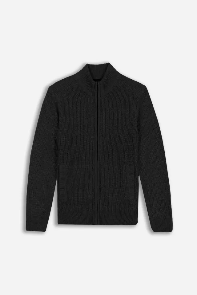 Sonny Bono Maglia Full Zip Nera Collo Piedi