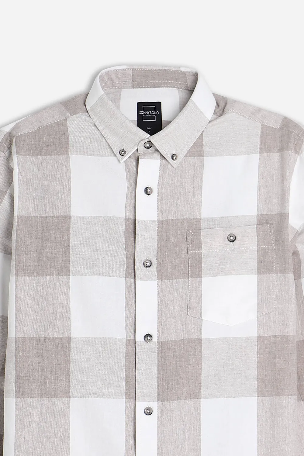 Sonny Bono camicia flanella a quadri beige comoda