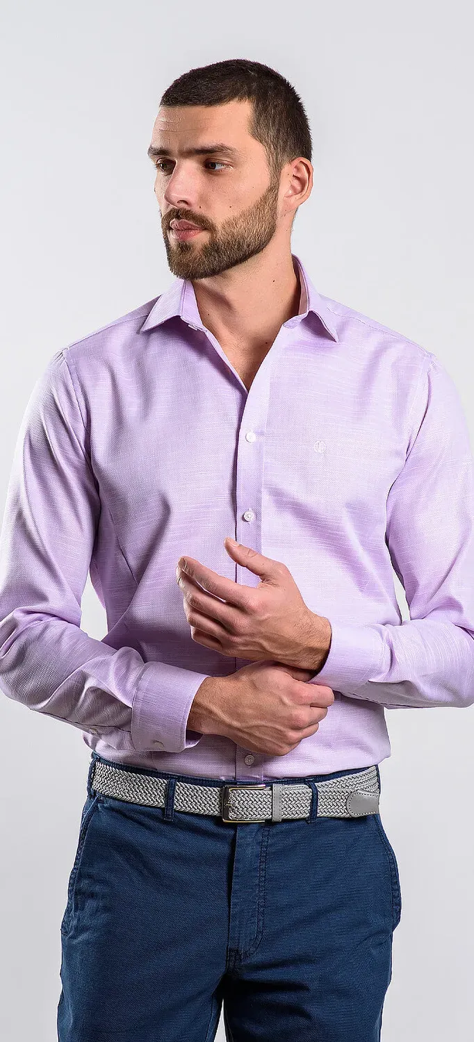 Alain Delon camicia viola extra slim fit cotone Getzner