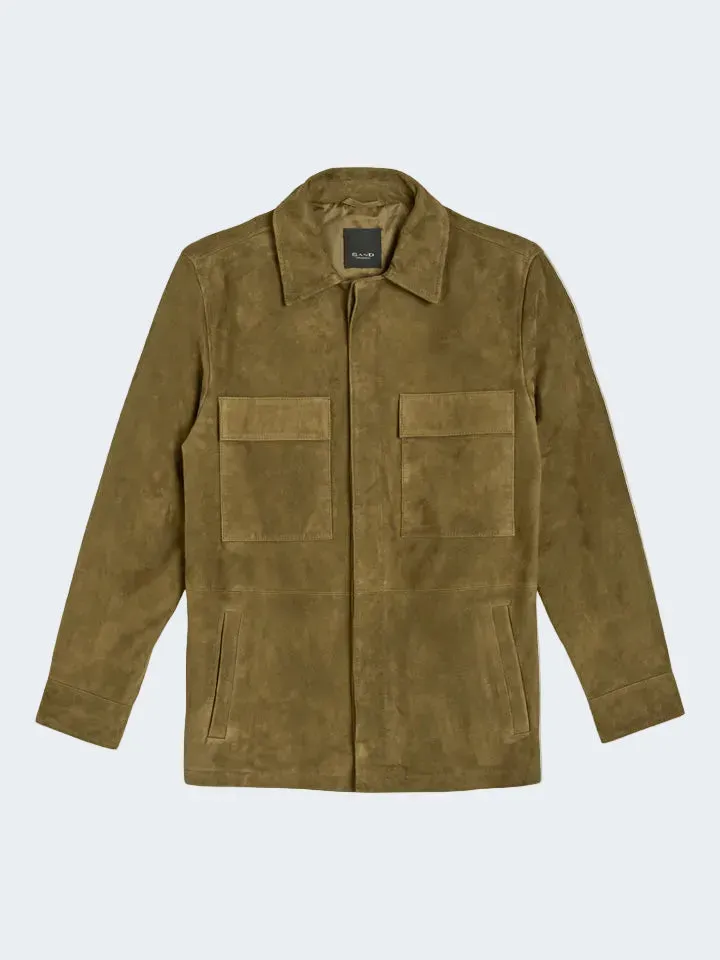 Sand Menswear Aiden sopracamicia camoscio cammello scuro