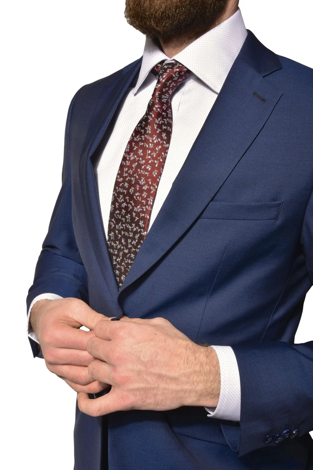 Alain Delon abito blu slim fit taglia 106 lana Super 120s
