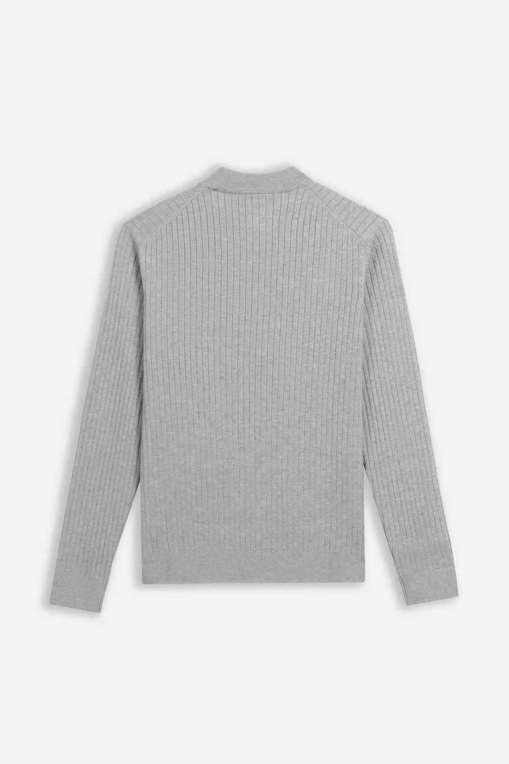 Sonny Bono maglia serafino coste grigio chiaro scollo bottoni