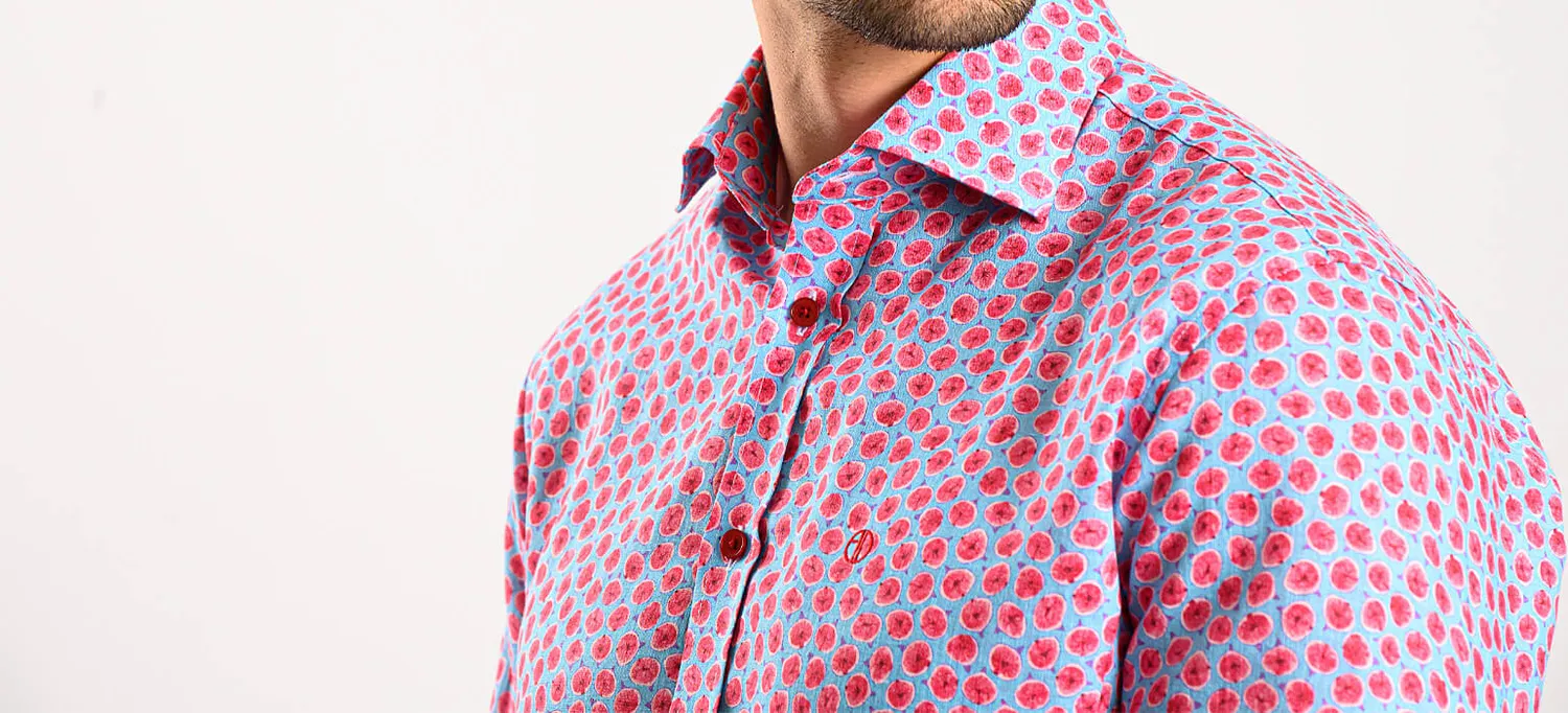 Alain Delon Camicia Lino Fantasia Extra Slim Fit