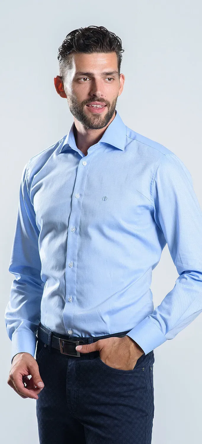 Alain Delon camicia classic fit azzurra 44 in cotone