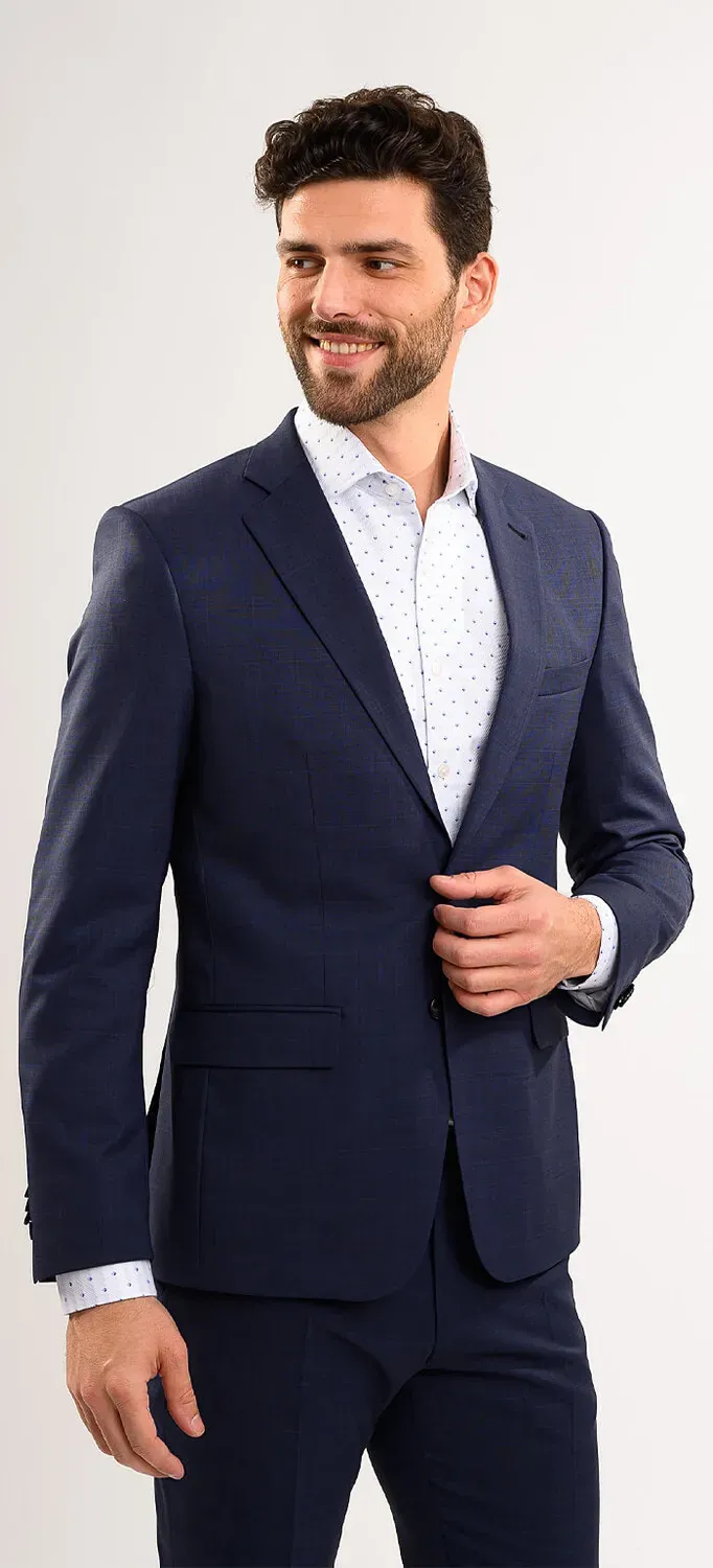 Alain Delon Slim Fit abito blu navy taglia 30 elasticizzato