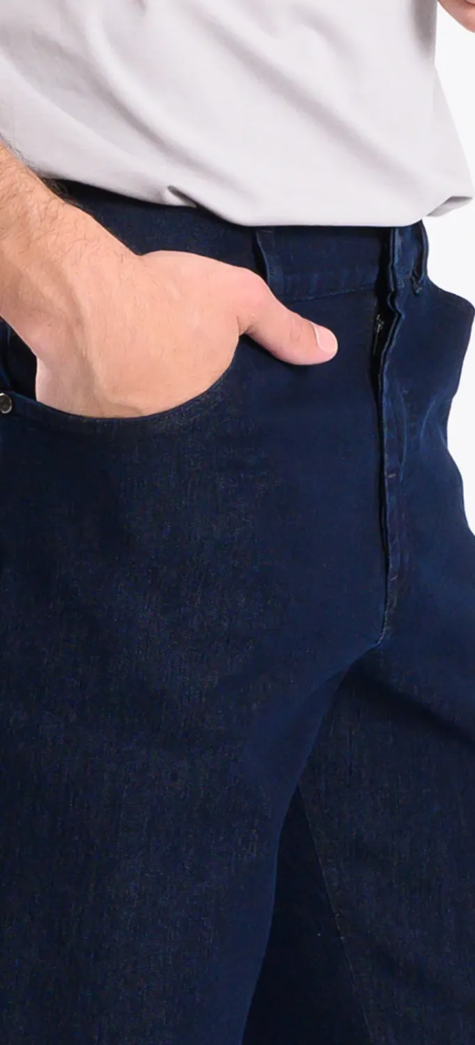 Alain Delon pantaloni casual blu navy slim fit 34/32 cotone