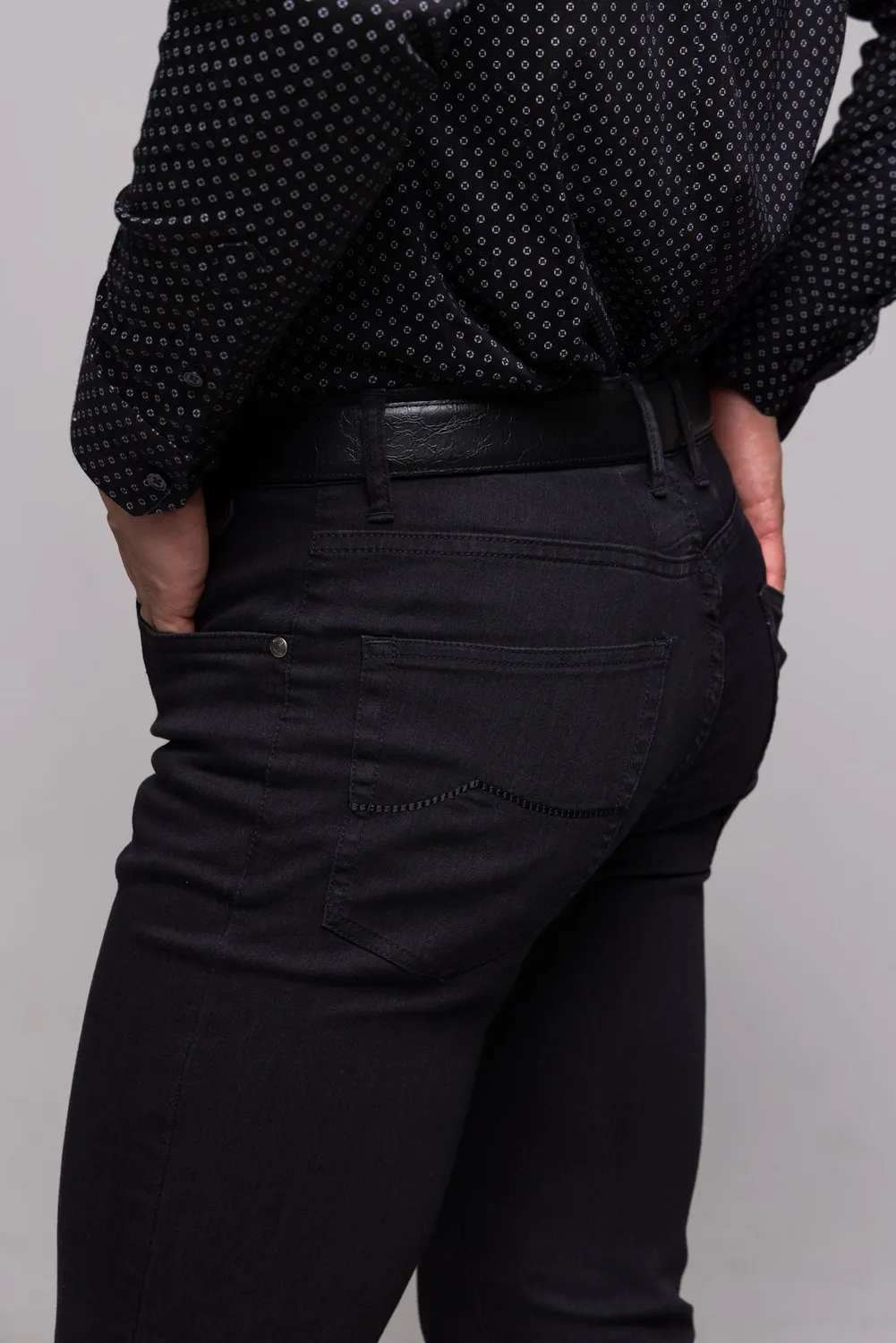 Alain Delon jeans nero elasticizzato effetto lavato
