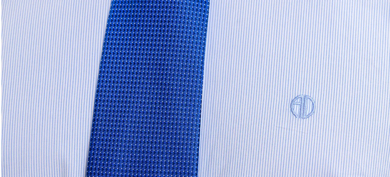 Alain Delon camicia bianca slim fit a righe blu
