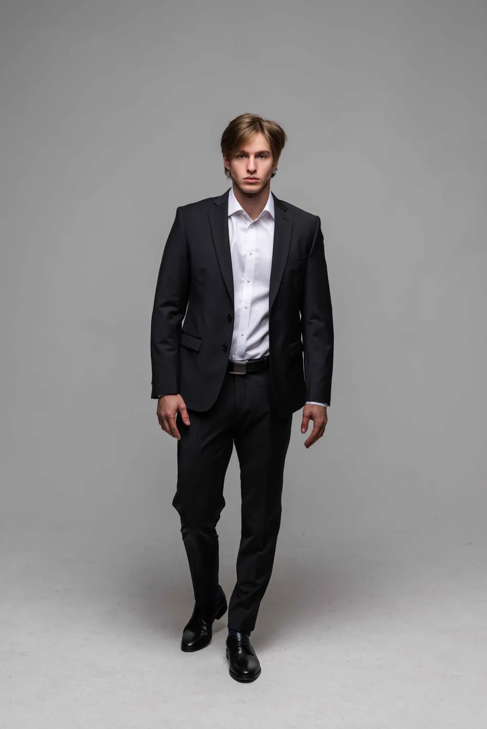 Alain Delon giacca abito nero Basic slim fit lana XL