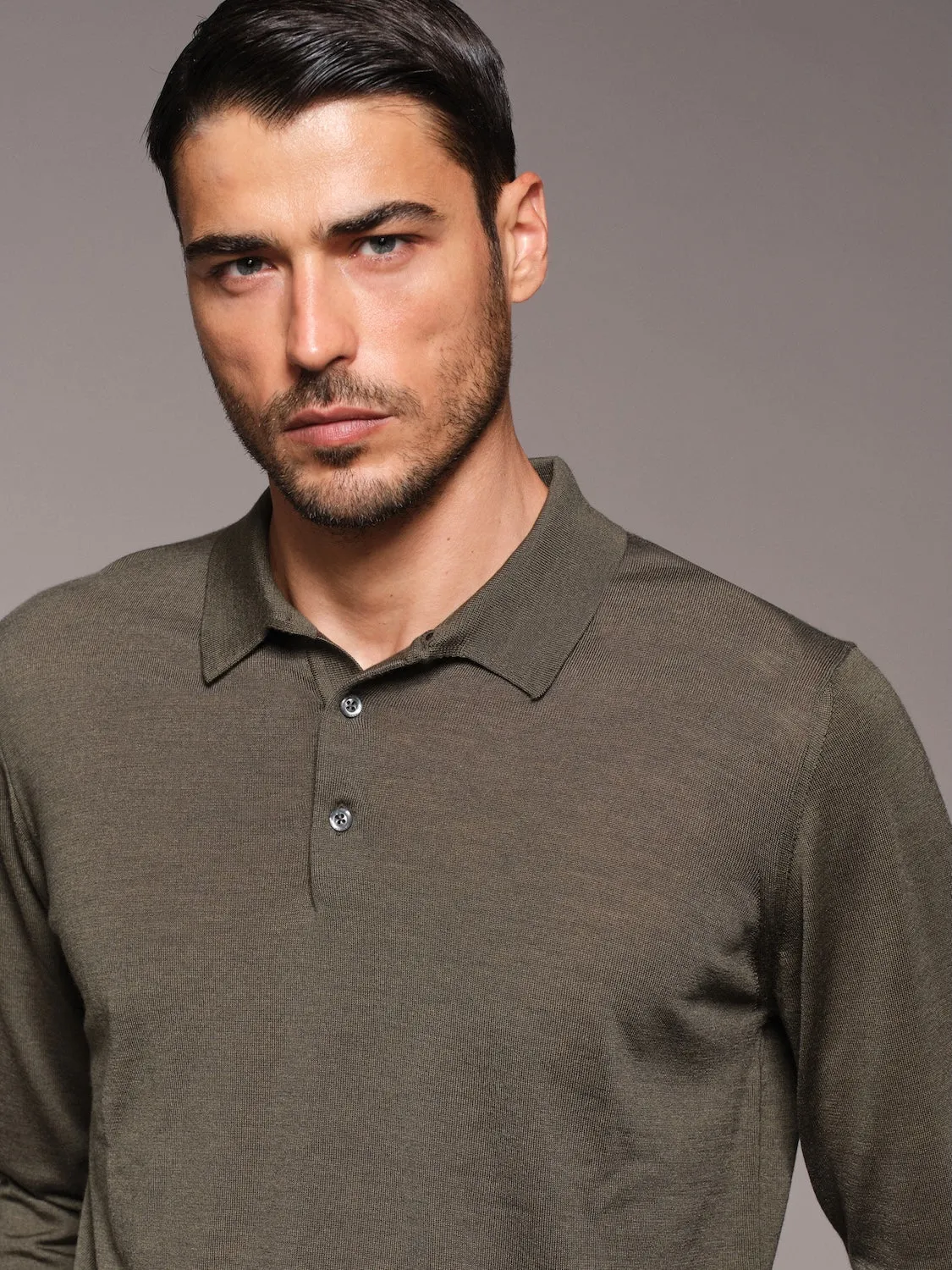 Caruso Butterfly polo lana seta cashmere verde