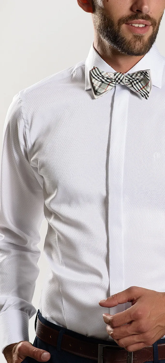 Alain Delon camicia Extra Slim Fit bianca cerimonia
