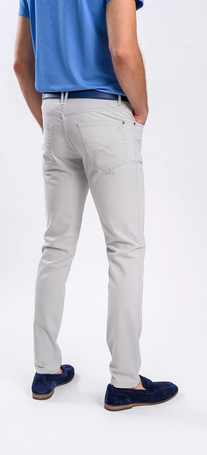 Alain Delon pantalone casual grigio slim cotone