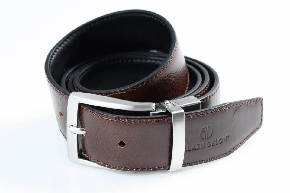 Alain Delon cintura pelle reversibile 110 cm