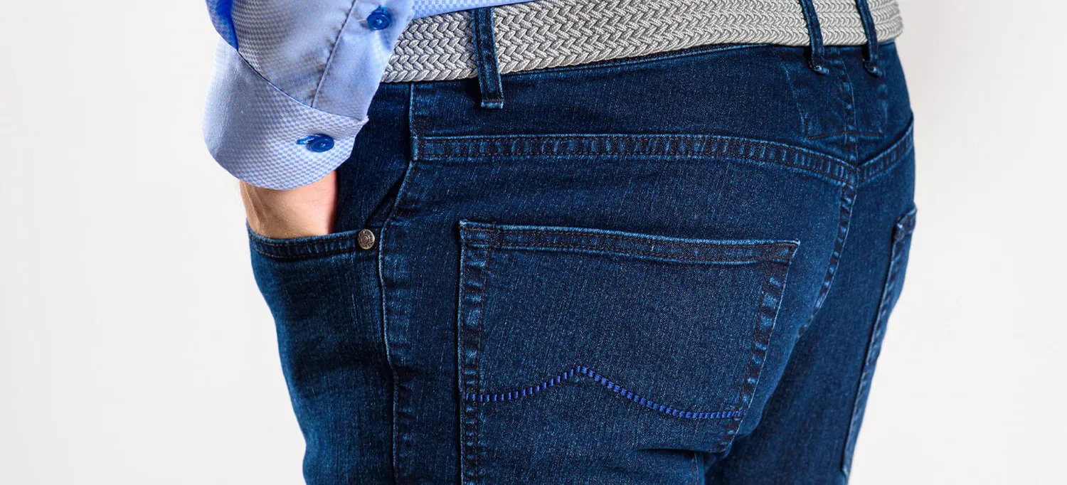 Alain Delon jeans blu scuro slim fit elasticizzati