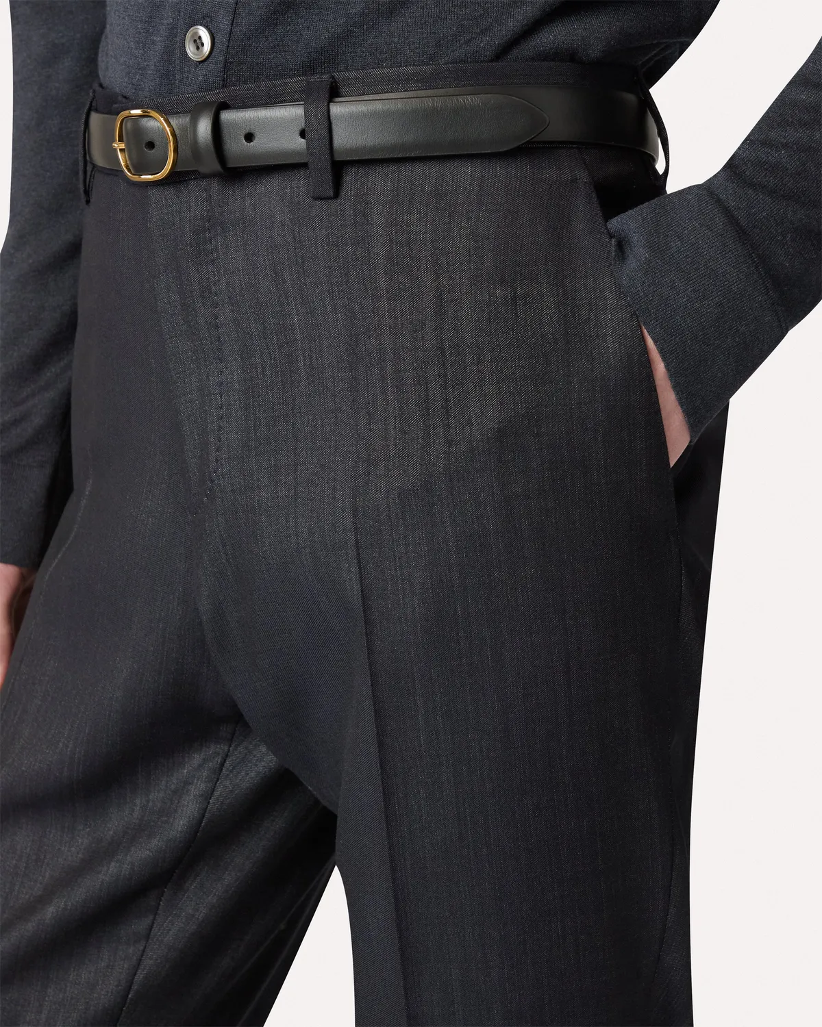 Lardini pantalone blu senza pieghe effetto denim