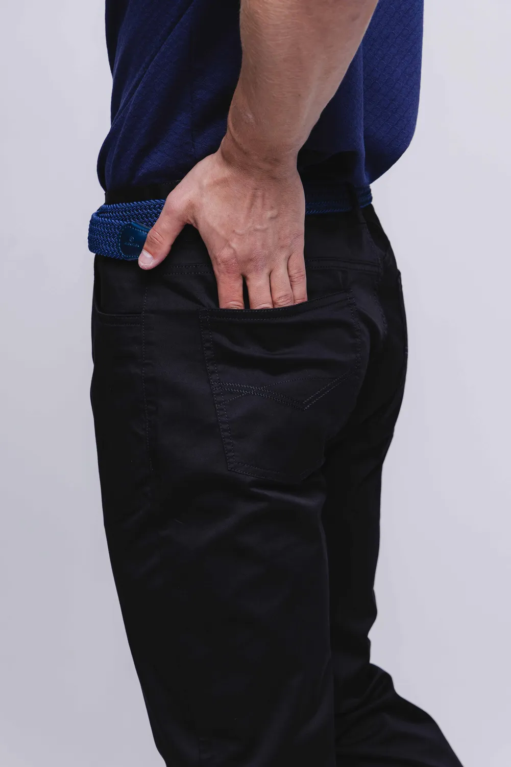 Alain Delon Pantaloni Casual Neri Elasticizzati Cotone