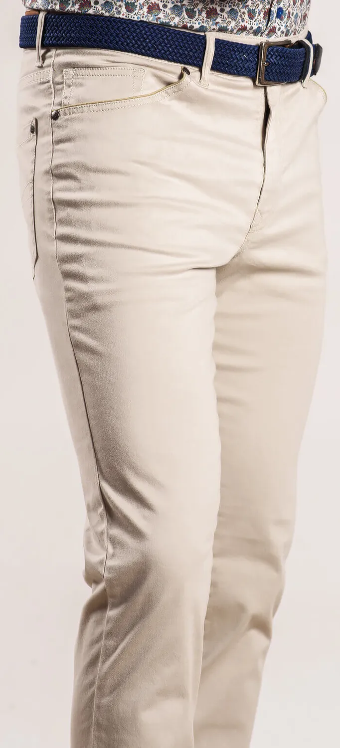 Alain Delon jeans beige slim fit cotone elasticizzato Setex