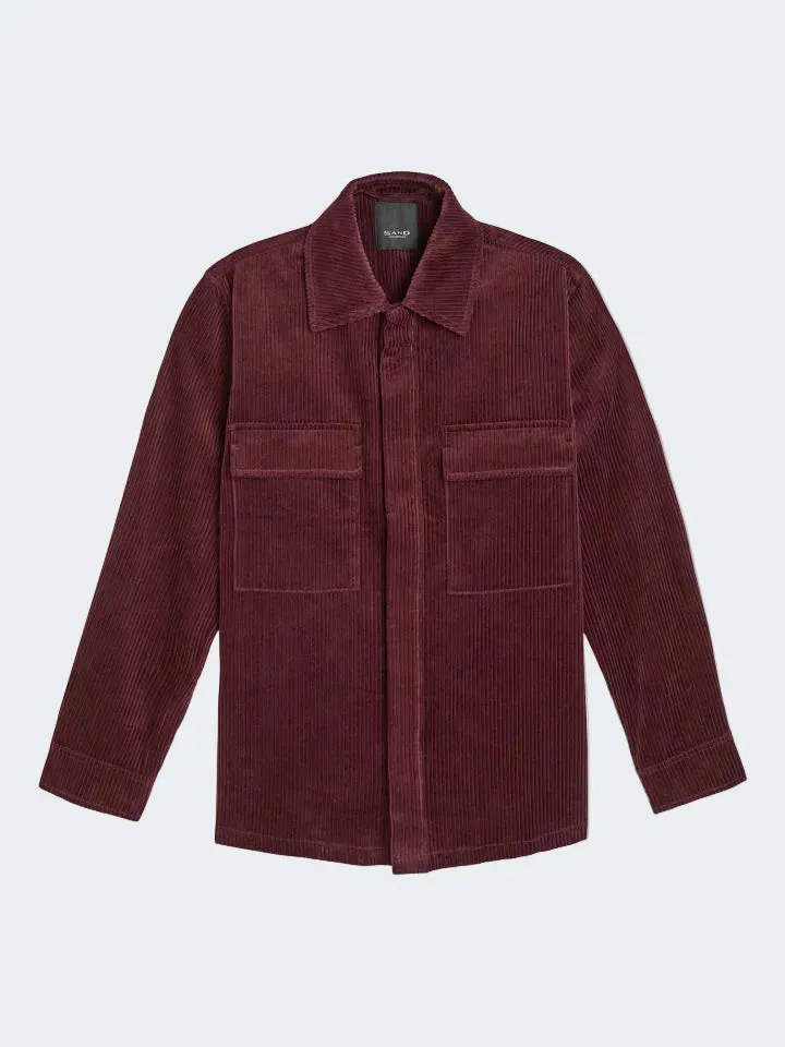 Sand Menswear Aiden 3608 sopracamicia velluto rosso scuro