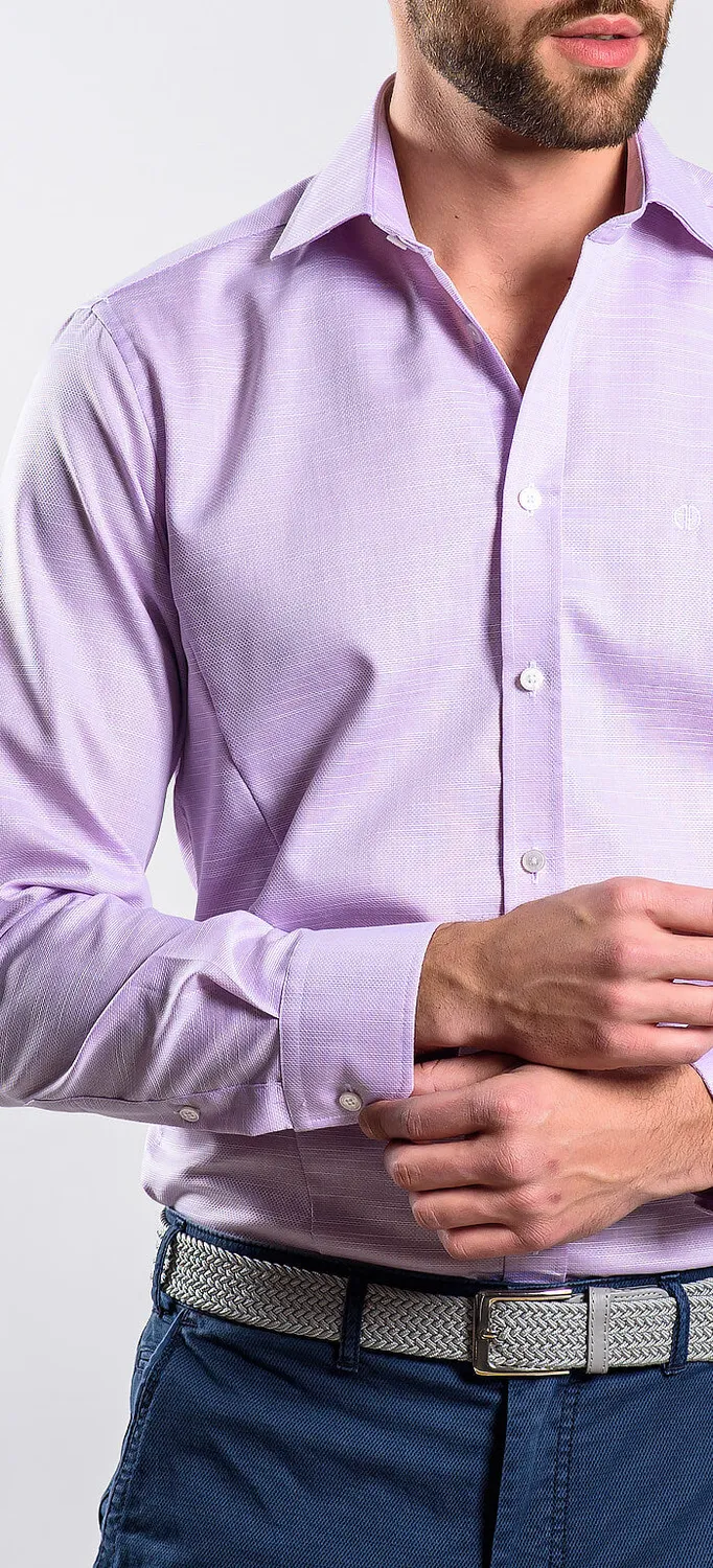 Alain Delon camicia viola extra slim fit cotone Getzner