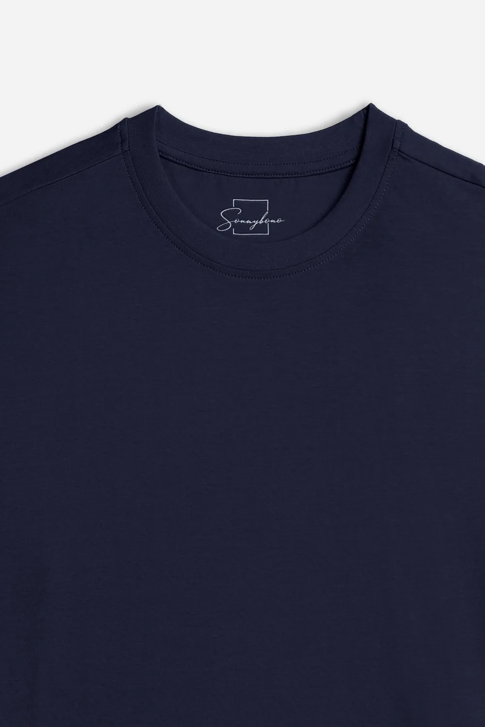 Sonny Bono T-Shirt Girocollo Basic Bleu Cotone