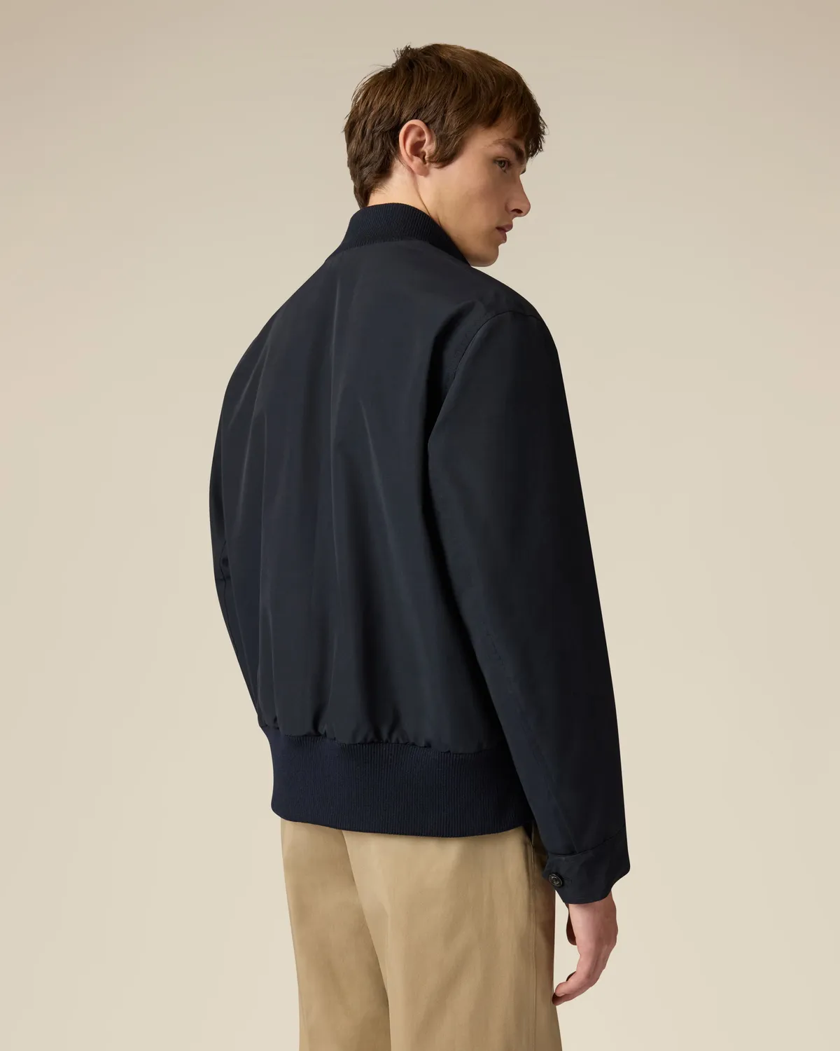 Lardini Giubbino nylon blu imbottito antipioggia collo maglia