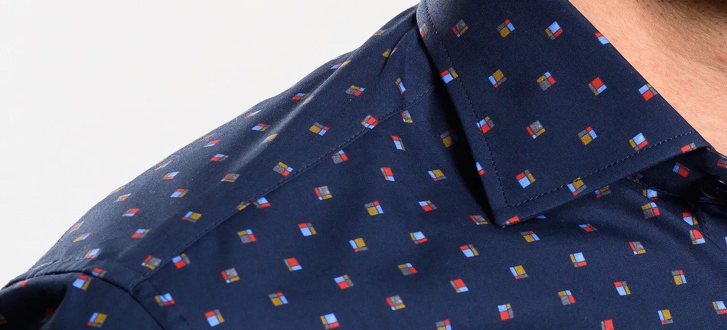 Alain Delon camicia casual blu navy extra slim fit