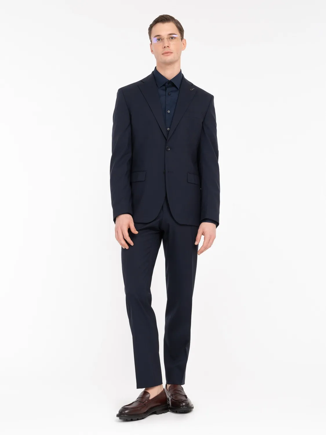 Paoloni Abito Fresco Lana Stretch Uomo Blu Slim