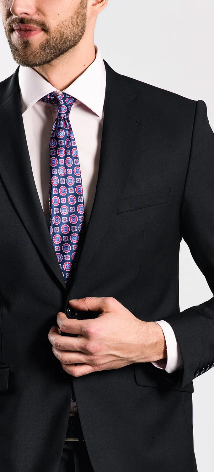 Alain Delon Abito Nero Slim Fit Antipiega