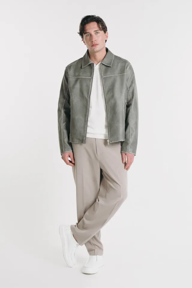 Sonny Bono Giubbotto Biker Slavato Grigio