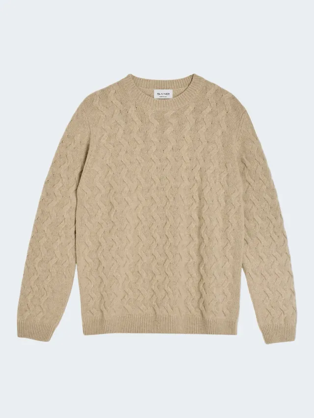 Sand 5 Iq pullover trecce cashmere beige