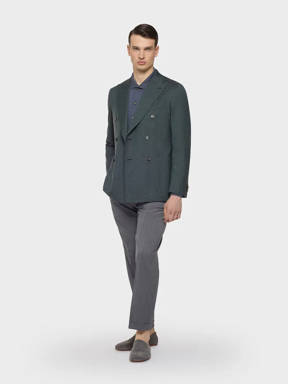 Caruso Norma pantalone carrot fit grigio lana