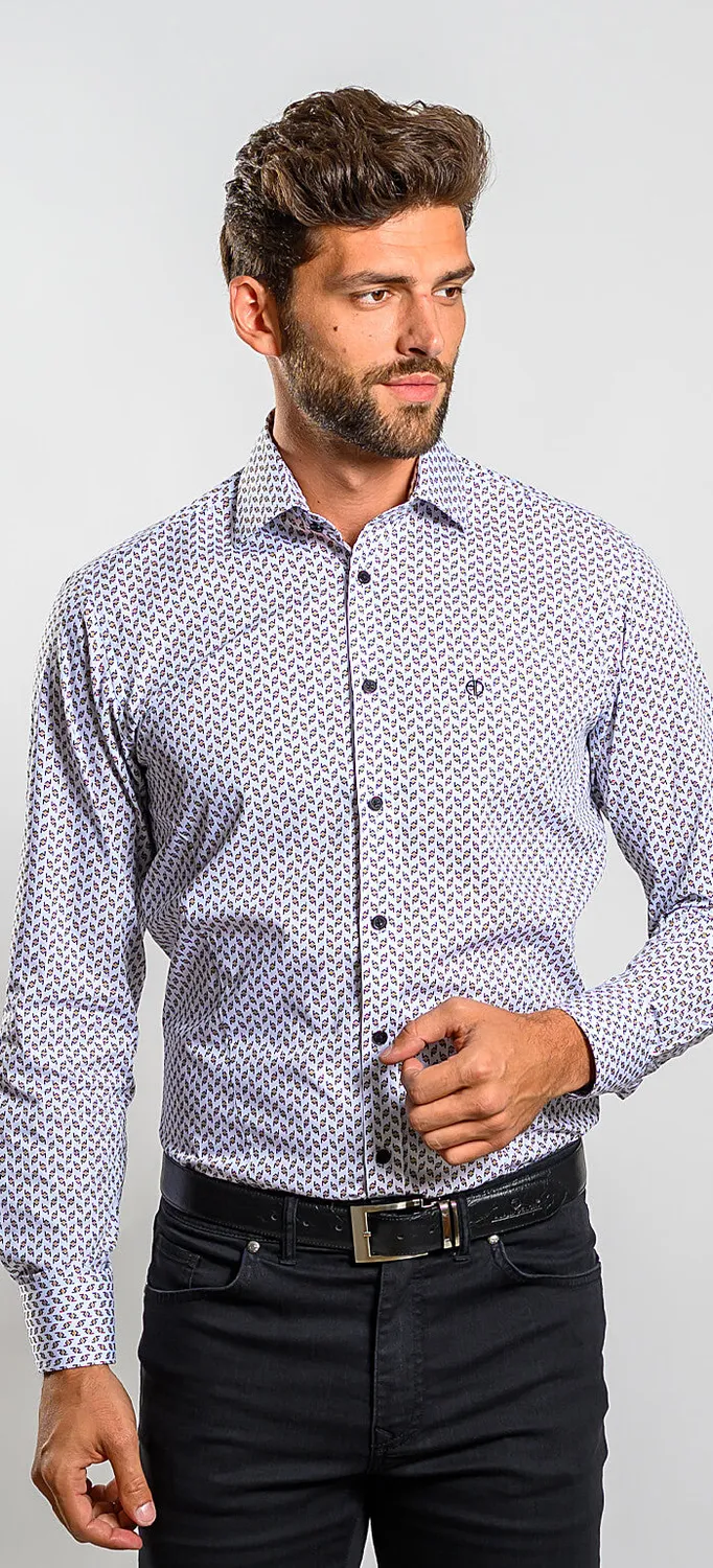 Alain Delon Patterned Casual camicia giallo-nera Extra Slim