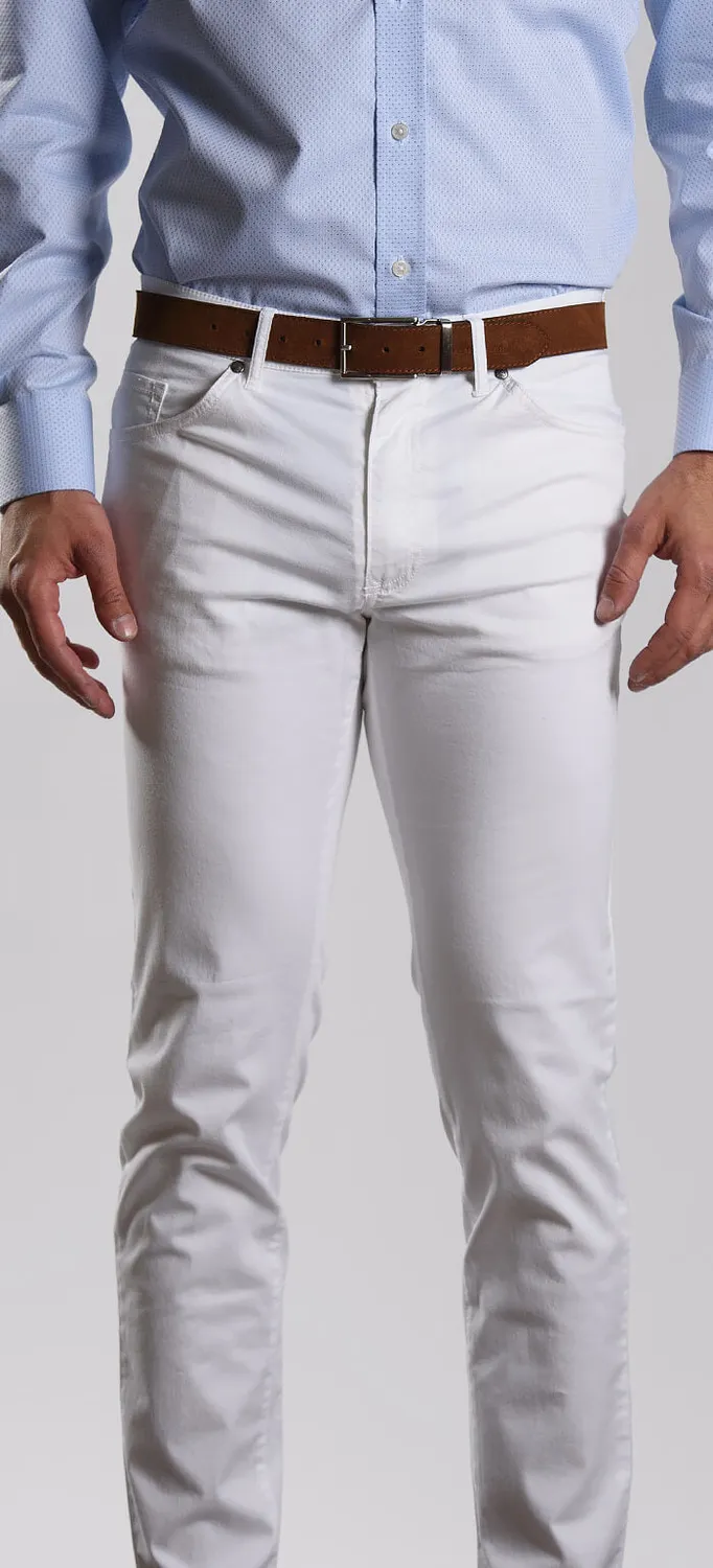 Alain Delon jeans bianchi cotone elasticizzati casual