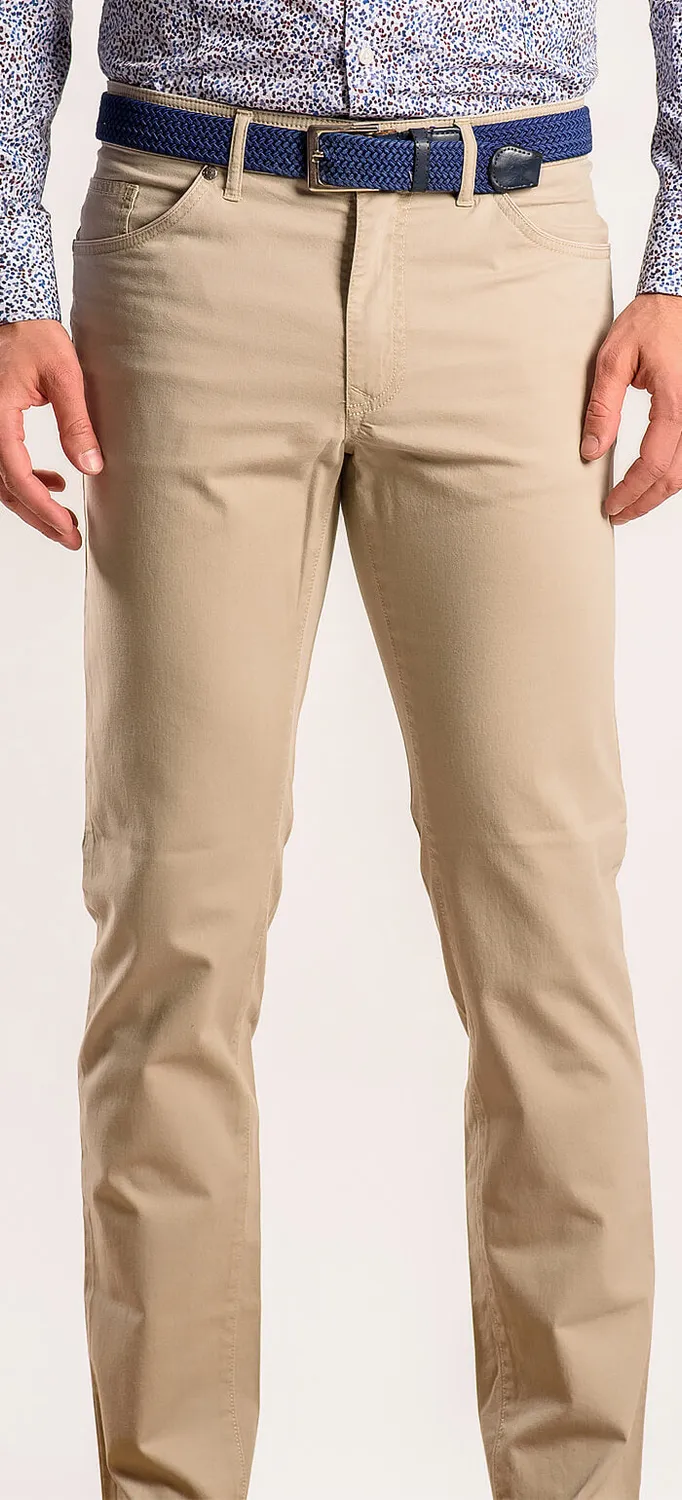 Alain Delon jeans beige slim elasticizzati