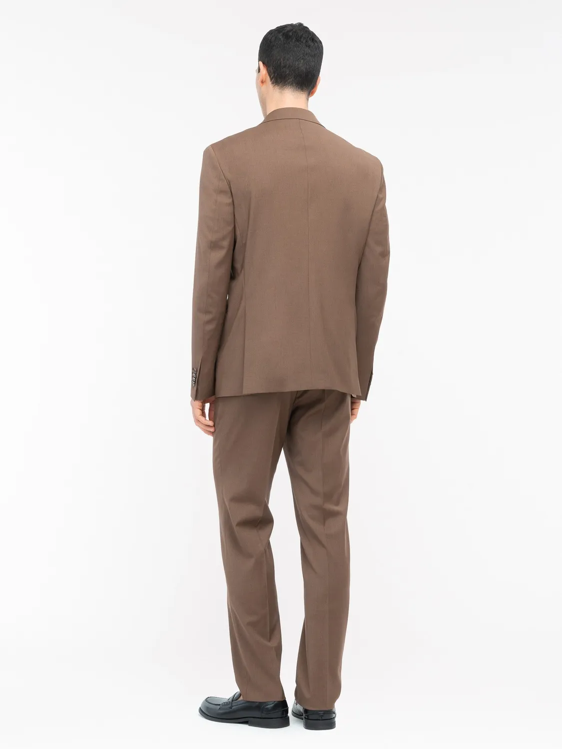 Paoloni Abito Fresco Lana Marrone Slim