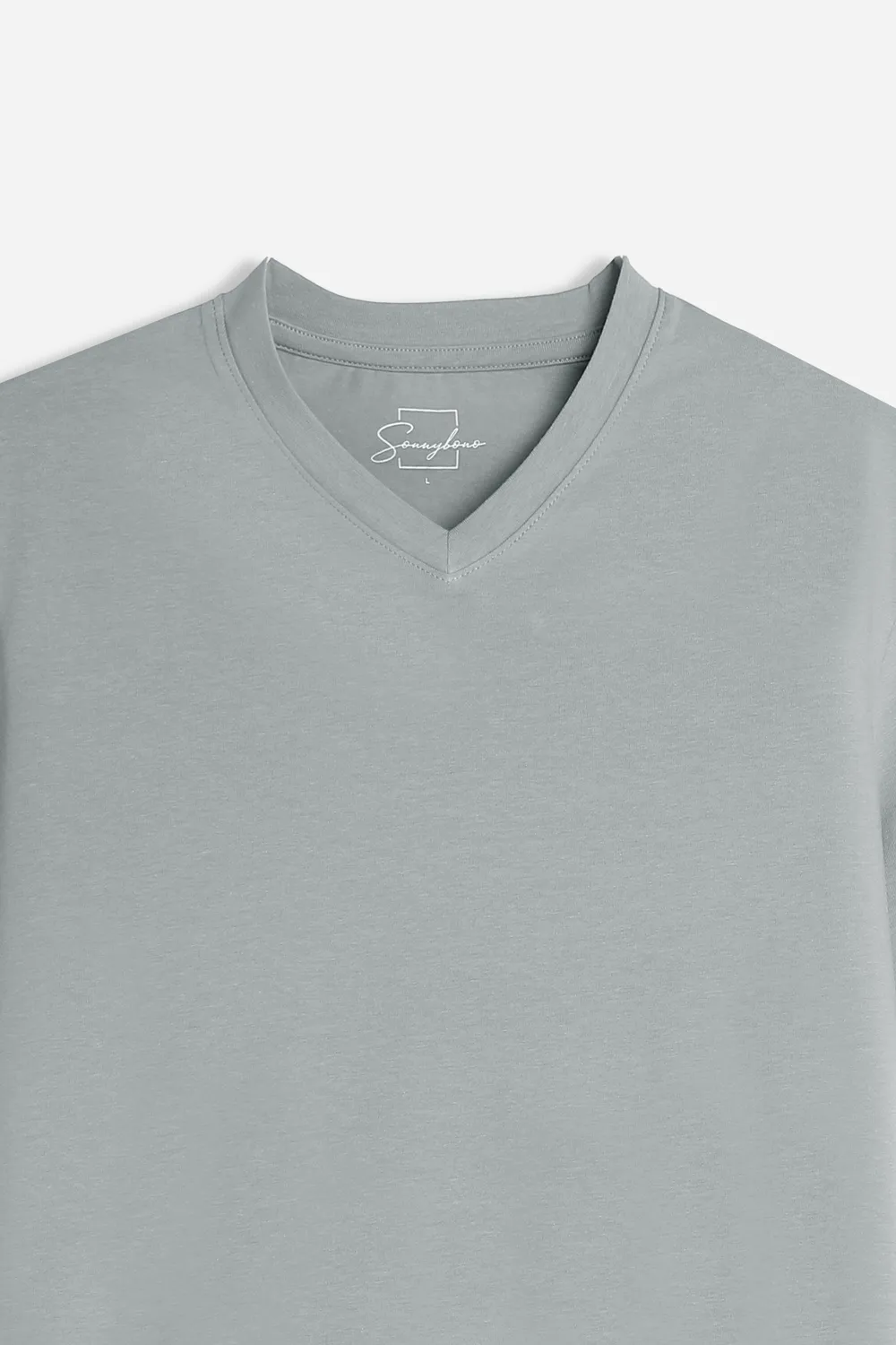 Sonny Bono t-shirt scollo a V basic stretch grigio scuro