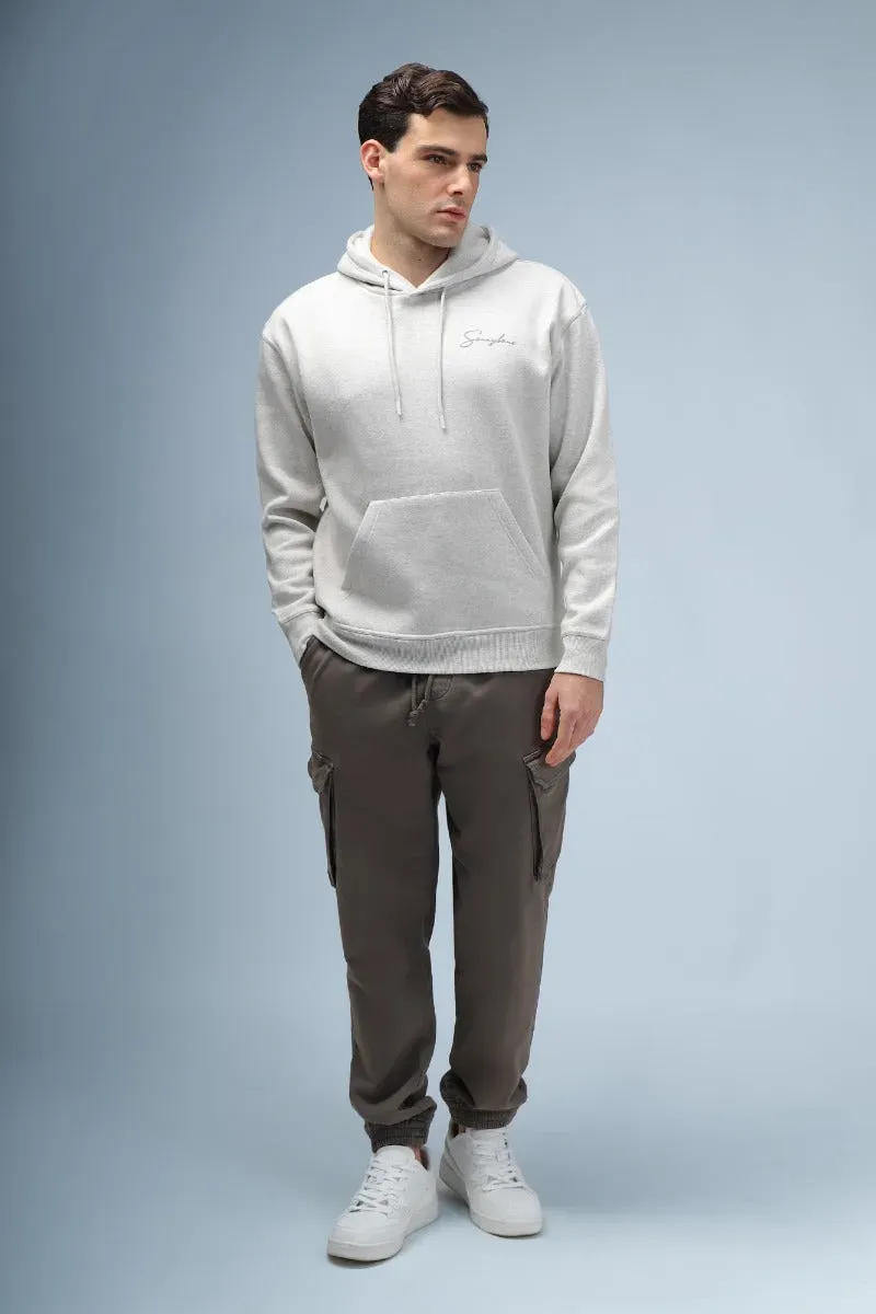 Sonny Bono Stampa Comfort Fit M Felpa con Cappuccio Ecru