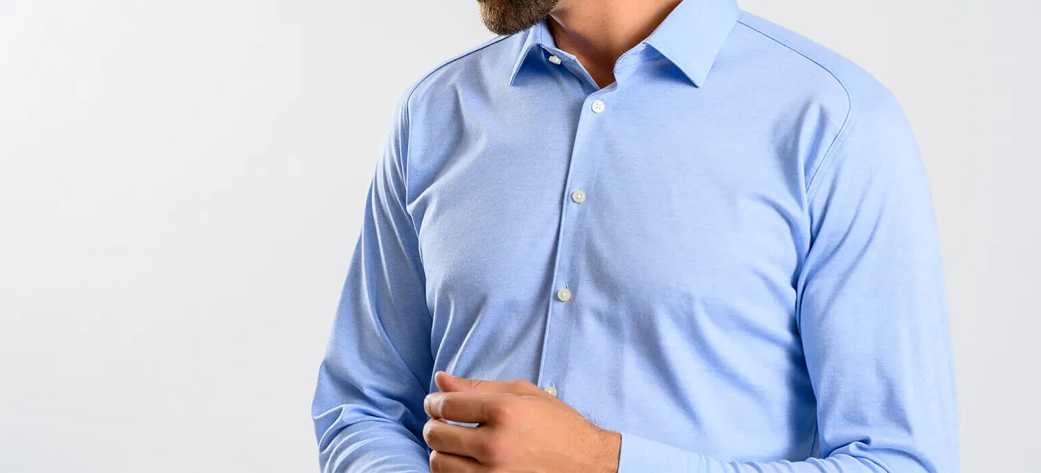 Alain Delon camicia extra slim azzurra elasticizzata XXL