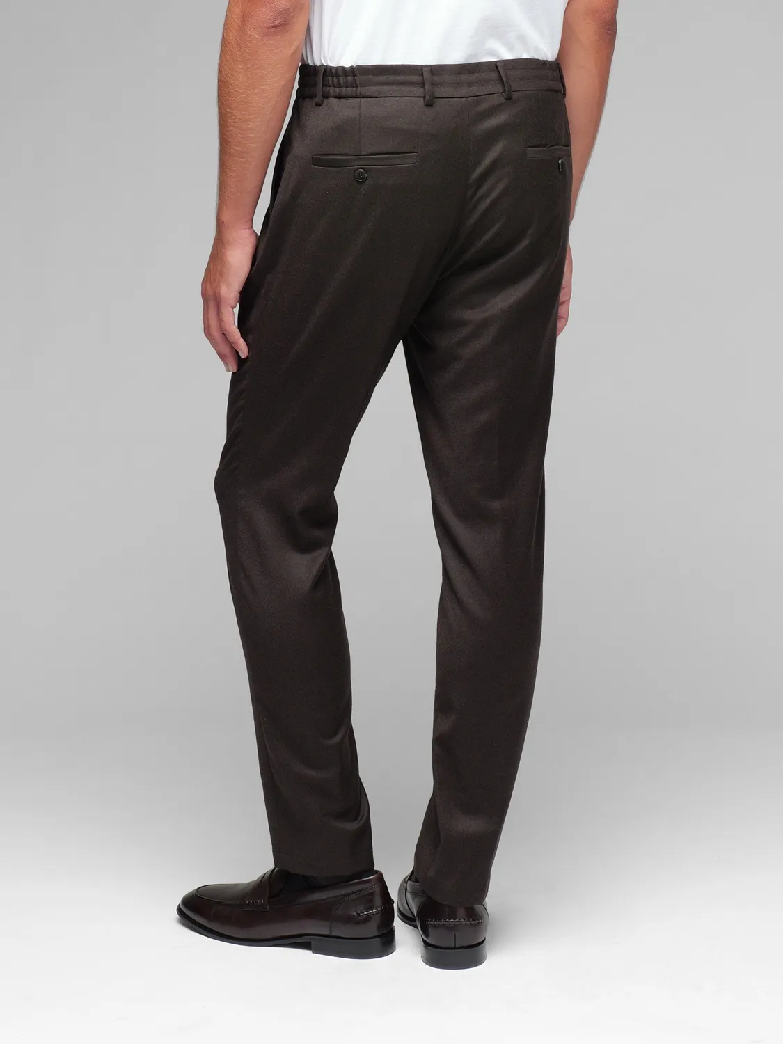 Paoloni Pantalone jogging flanella lana marrone